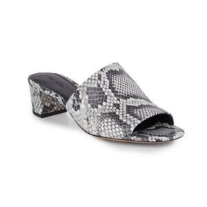 Vince Sahara Mules Leather Snakeskin Slip On Sandals Snake Animal Wedding Guest
